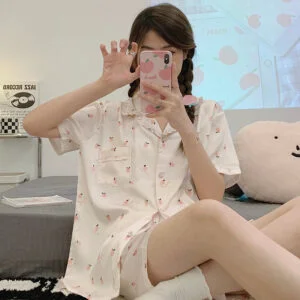 冰雪丝睡衣套装25款，清凉舒适夏日焦点，让您尽情展现甜美可爱魅力 Ice Silk Pajama Set 25 Styles, Cool Comfort for Summer Highlight, Bringing Sweet and Cute Vibes