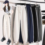 哈伦裤 9分：时尚舒适撞色高腰宽松型裤款，让您轻松展现个性！Harem pants 9 minutes: Fashionable, comfortable, color clash, high-waisted, loose-fit style, allowing you to easily showcase your personality!