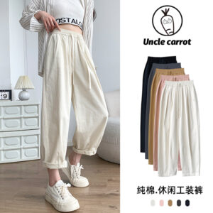 5色棉麻工装裤：舒适感与时尚搭配的日系选择。5-Color Cotton Linen Work Pants: Comfort and Fashion Matching in Japanese Style