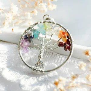 超光彩虹生命之树纯银坠