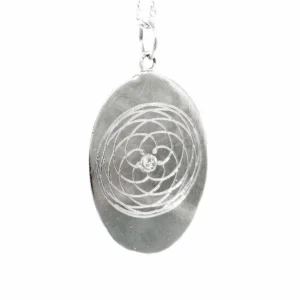 超光金星玫瑰925纯银镶钻坠(无银链)