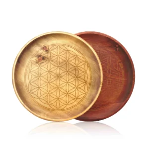 超光生命之花雪松木盘(单件)(随机出货)