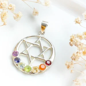 超光七脉轮调和925银坠(7颗半宝石)