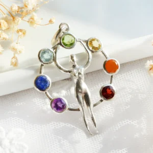 超光彩虹扬升女神925纯银坠(7颗半宝石)