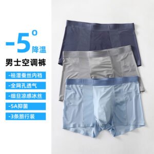 5A级抗菌冰丝内裤：清凉舒适的抑菌透气设计。Ice Silk Underwear: A 5A Antibacterial Cooling Journey