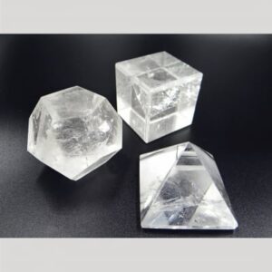 超光速粒子神圣几何石英振荡器-4CM(金字塔、十二面体、立方体)(白水晶)