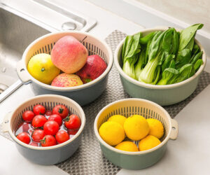 24cm双层洗菜篮，现代简约防尘沥水篮