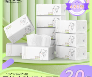 480张五层加厚原木面巾纸，柔软吸水舒适